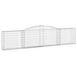 Kosze gabionowe, 4 szt, 400x30x80/100 cm, galwanizowane żelazo