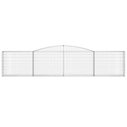Kosze gabionowe, 4 szt, 400x30x80/100 cm, galwanizowane żelazo