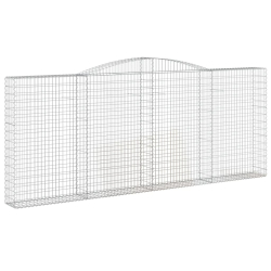 Kosze gabionowe, 5 szt, 400x30x160/180 cm, galwanizowane żelazo