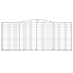 Kosze gabionowe, 5 szt, 400x30x160/180 cm, galwanizowane żelazo