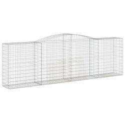Kosze gabionowe, 6 szt, 400x50x120/140 cm, galwanizowane żelazo