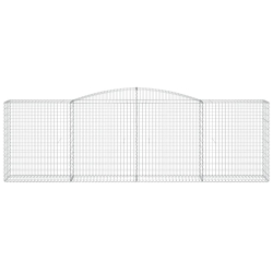 Kosze gabionowe, 6 szt, 400x50x120/140 cm, galwanizowane żelazo
