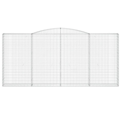 Kosze gabionowe, 8 szt, 400x30x180/200 cm, galwanizowane żelazo
