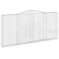Kosze gabionowe, 4 szt, 400x30x180/200 cm, galwanizowane żelazo