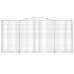 Kosze gabionowe, 4 szt, 400x30x180/200 cm, galwanizowane żelazo