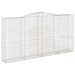 Kosze gabionowe, 2 szt, 400x50x200/220 cm, galwanizowane żelazo