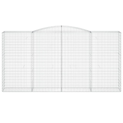 Kosze gabionowe, 2 szt, 400x50x200/220 cm, galwanizowane żelazo