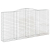Kosze gabionowe, 2 szt, 400x50x200/220 cm, galwanizowane żelazo