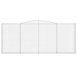 Kosze gabionowe, 2 szt, 400x30x160/180 cm, galwanizowane żelazo