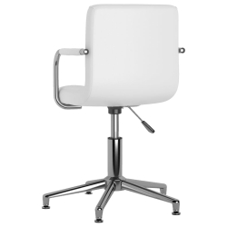 Obrotowe krzesła stołowe, 4 szt., białe, obite sztuczną skórą
