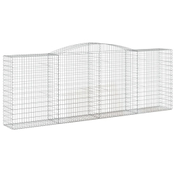 Kosze gabionowe, 6 szt, 400x50x140/160 cm, galwanizowane żelazo