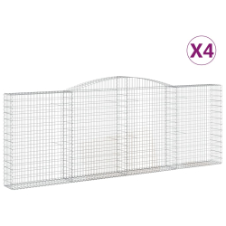 Kosze gabionowe, 4 szt, 400x30x140/160 cm, galwanizowane żelazo