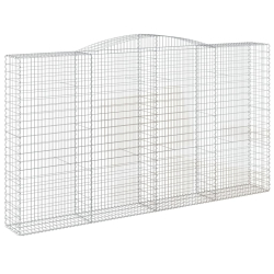 Kosze gabionowe, 3 szt, 400x50x220/240 cm, galwanizowane żelazo