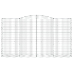 Kosze gabionowe, 3 szt, 400x50x220/240 cm, galwanizowane żelazo