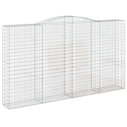 Kosze gabionowe, 2 szt, 400x50x220/240 cm, galwanizowane żelazo