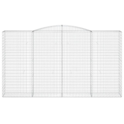 Kosze gabionowe, 2 szt, 400x50x220/240 cm, galwanizowane żelazo