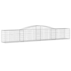 Kosze gabionowe, 7 szt, 400x50x60/80 cm, galwanizowane żelazo