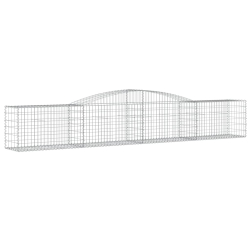 Kosze gabionowe, 3 szt, 400x50x60/80 cm, galwanizowane żelazo