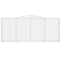 Kosze gabionowe, 10 szt, 400x50x160/180cm, galwanizowane żelazo