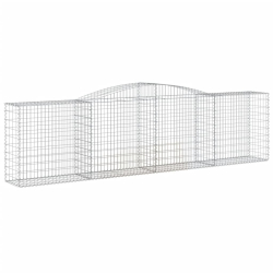 Kosze gabionowe, 4 szt, 400x50x100/120 cm, galwanizowane żelazo