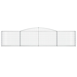 Kosze gabionowe, 2 szt, 400x30x80/100 cm, galwanizowane żelazo