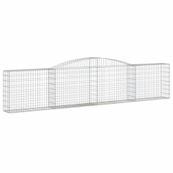 Kosze gabionowe, 3 szt, 400x30x80/100 cm, galwanizowane żelazo