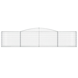 Kosze gabionowe, 3 szt, 400x30x80/100 cm, galwanizowane żelazo