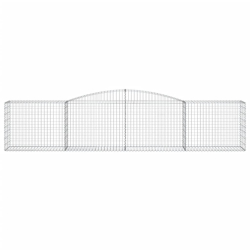 Kosze gabionowe, 8 szt, 400x50x80/100 cm, galwanizowane żelazo