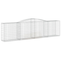 Kosze gabionowe, 9 szt, 400x50x100/120 cm, galwanizowane żelazo