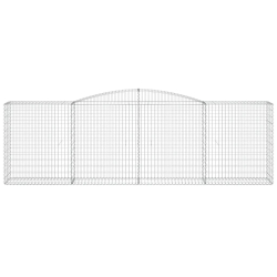 Kosze gabionowe, 2 szt, 400x50x120/140 cm, galwanizowane żelazo