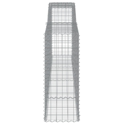 Kosze gabionowe, 2 szt, 400x50x120/140 cm, galwanizowane żelazo