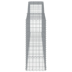 Kosze gabionowe, 9 szt, 400x50x120/140 cm, galwanizowane żelazo