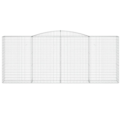 Kosze gabionowe, 2 szt, 400x50x160/180 cm, galwanizowane żelazo