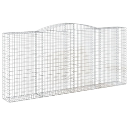 Kosze gabionowe, 6 szt, 400x50x180/200 cm, galwanizowane żelazo