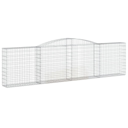 Kosze gabionowe, 2 szt, 400x30x100/120 cm, galwanizowane żelazo