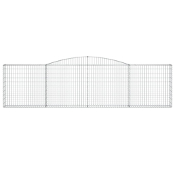 Kosze gabionowe, 2 szt, 400x30x100/120 cm, galwanizowane żelazo