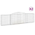 Kosze gabionowe, 2 szt, 400x30x100/120 cm, galwanizowane żelazo