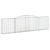 Kosze gabionowe, 2 szt, 400x30x100/120 cm, galwanizowane żelazo