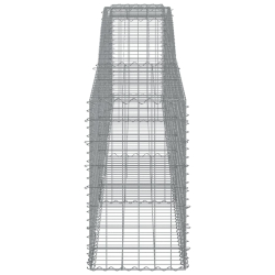 Kosze gabionowe, 4 szt, 400x50x80/100 cm, galwanizowane żelazo