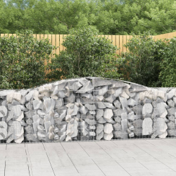 Kosze gabionowe, 4 szt, 400x50x80/100 cm, galwanizowane żelazo