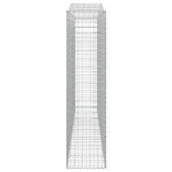 Kosze gabionowe, 4 szt, 400x50x200/220 cm, galwanizowane żelazo