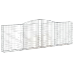 Kosze gabionowe, 10 szt, 400x30x120/140cm, galwanizowane żelazo