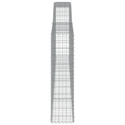 Kosze gabionowe, 10 szt, 400x30x120/140cm, galwanizowane żelazo