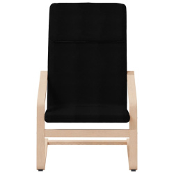 Fotel z podnóżkiem, czarny, obity tkaniną