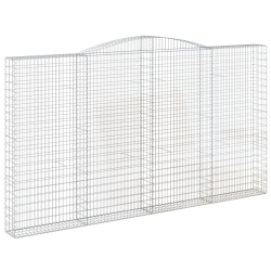 Kosze gabionowe, 6 szt, 400x30x220/240 cm, galwanizowane żelazo