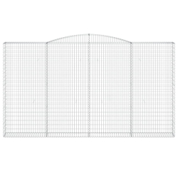 Kosze gabionowe, 6 szt, 400x30x220/240 cm, galwanizowane żelazo