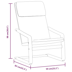 Fotel z podnóżkiem, kremowa, obity tkaniną