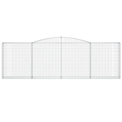 Kosze gabionowe, 15 szt, 400x30x120/140cm, galwanizowane żelazo