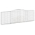 Kosze gabionowe, 15 szt, 400x30x120/140cm, galwanizowane żelazo