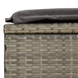 Leżak ze składanym dachem, szary, 213x63x97 cm, polirattan